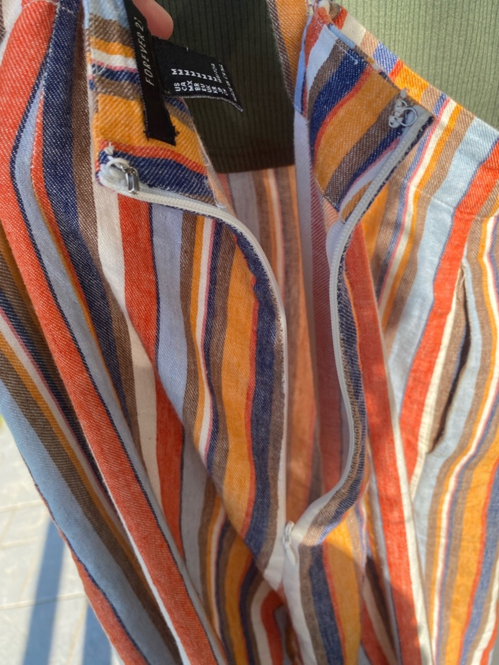 Outfit! Striped Knit Wide-Leg Jumpsuit & Forest Green Long-sleeve *flawed - Picture 8 of 14